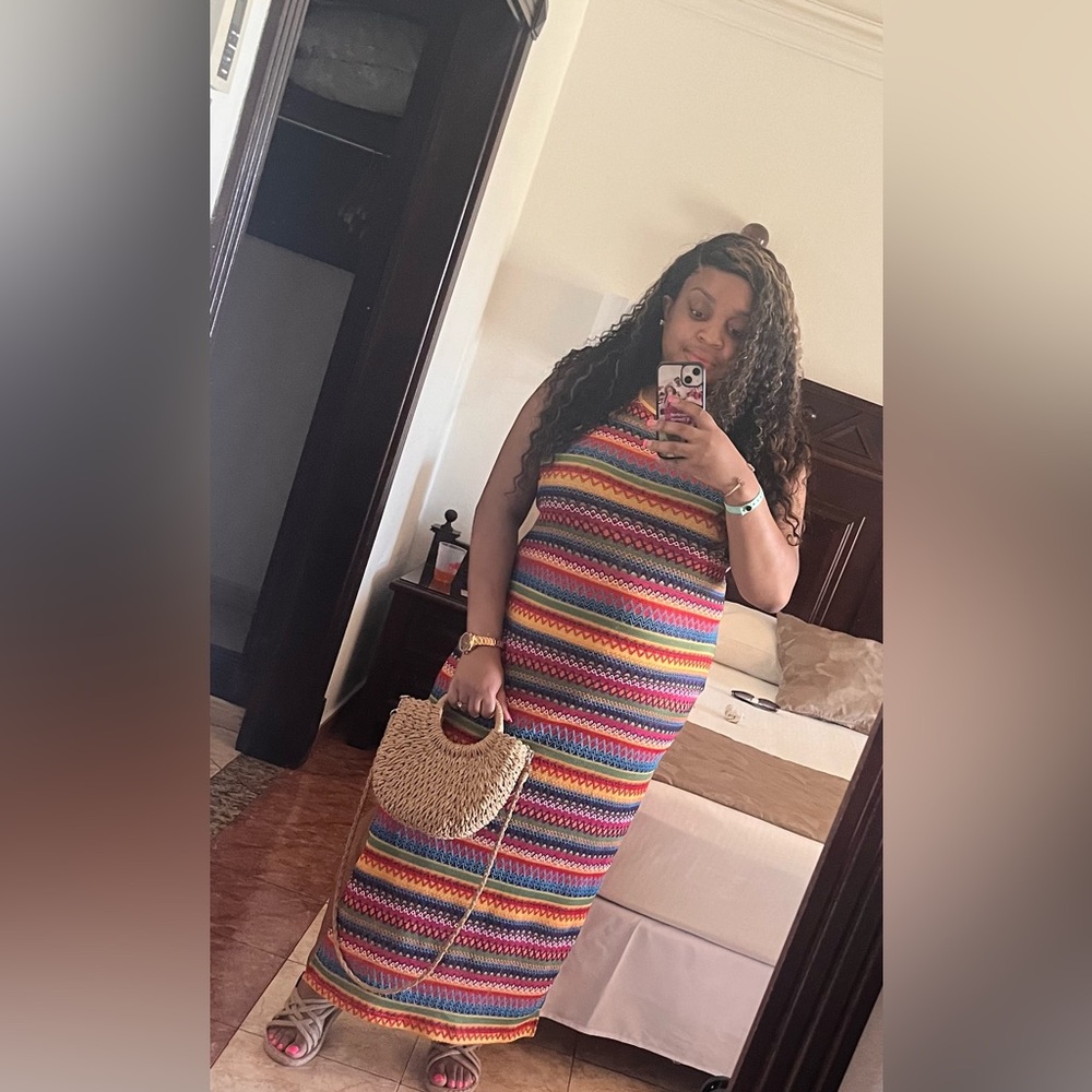 Colorful Striped Maxi Dress